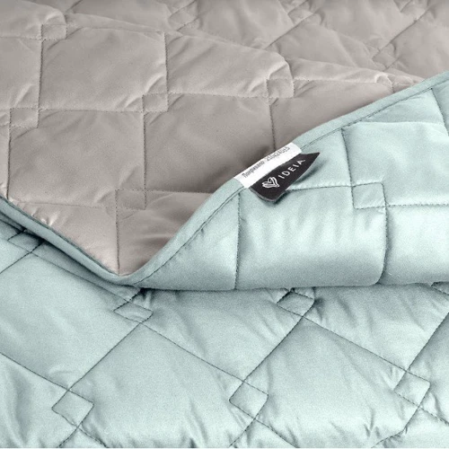 Покривало IDEIA Стиль Cube 210х240 м'ята/світло-сірий (8-32405)