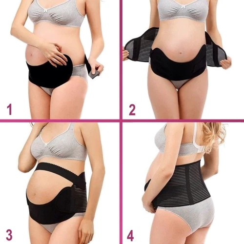 Бандаж для вагітних еластичний пояс на липучках UFT Bandage 1 M Black (UFTbandage1Mb) фото 8