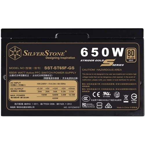 Блок живлення Silverstone ST65F-GS (SST-ST65F-GS): ККД,% 90