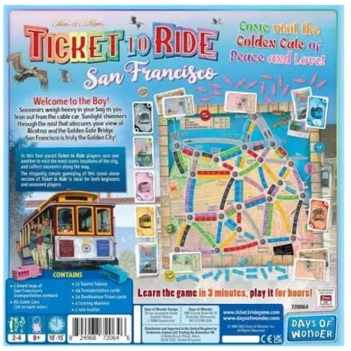 Настольная игра Days of Wonder Билет на поезд: Сан-Франциско (Ticket to Ride: San Francisco): Производитель Days of Wonder