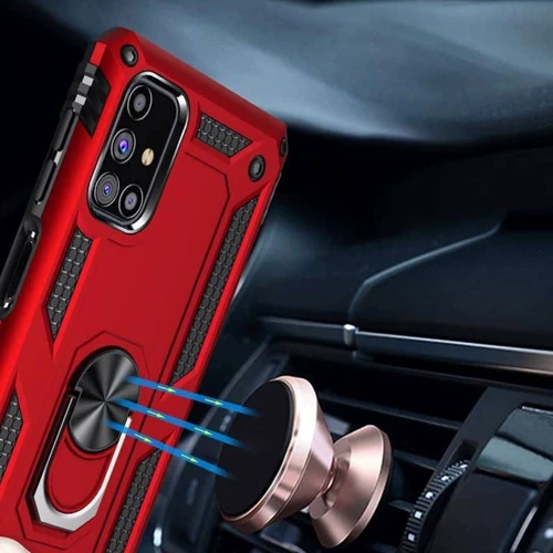 Чехол для телефонов Mobile Case Shockproof Serge Magnetic Ring Red for Samsung M515 Galaxy M51: Материал TPU (термополиуретан) и поликарбонат