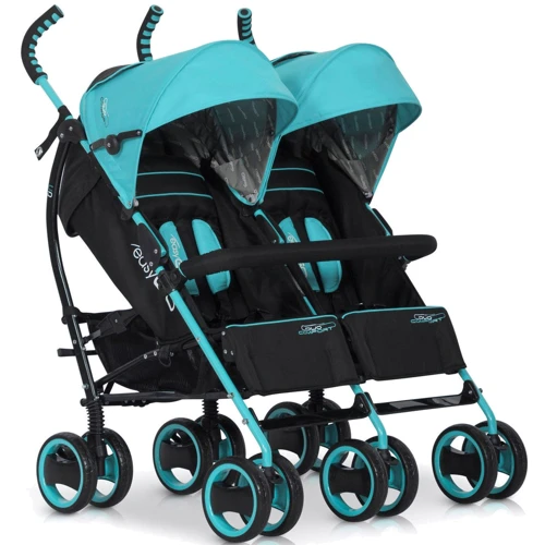 Коляска-трость для двойни Easy Go COMFORT DUO malachite
