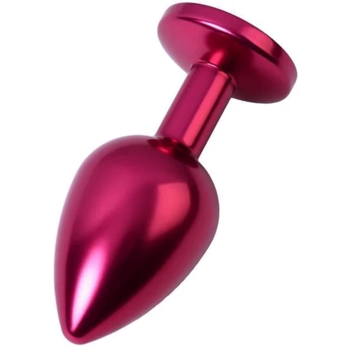 Анальна пробка із кристалом Metal By Toyfa Red Anal Plug with black gem