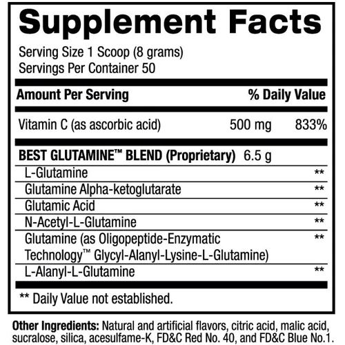 Аминокислота для спорта BPI Sports Best Glutamine 400 g /50 servings/ Lime Sherbert: Вкус Лайм