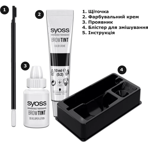 SYOSS Brow Tint 17 ml Краска для бровей 3-1 Стойкая графитовый черный фото 3