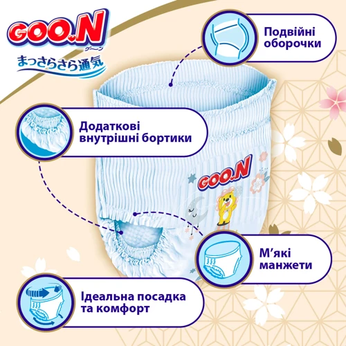 Трусики-підгузки GOO.N Premium Soft, 7 3XL унисекс, 22 шт (F1010101-160): Вага 18-30 кг