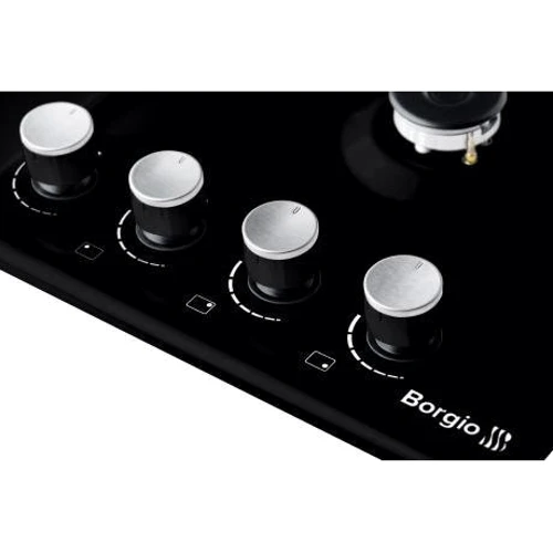 Варочная поверхность газовая Borgio 6940-15 (Black Enamelled) FFD: Рабочая поверхность эмаль