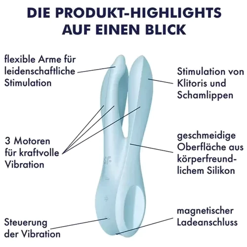 Клиторальный вибратор Satisfyer Threesome 1 Light Blue