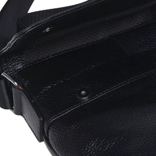 Чоловіча сумка планшет Borsa Leather чорна (K13822-black): Фактура матова, Зерниста