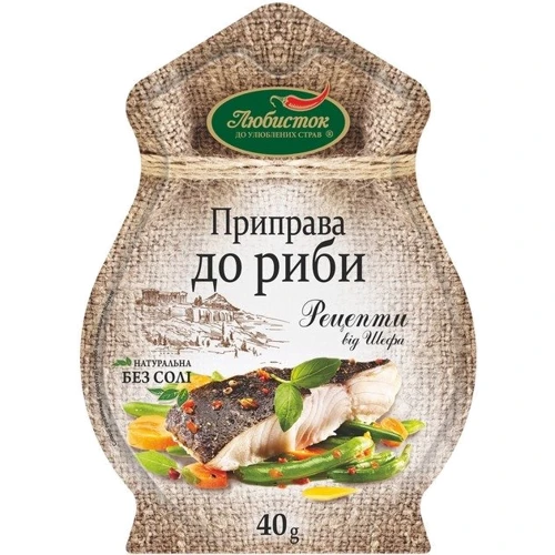 Упаковка приправы для рыбы Любисток Рецепты от шефа 4х40 г (4820159132294) фото 1
