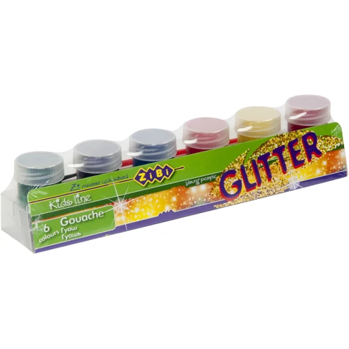 Гуашь ZiBi 6 цветов по 20мл, GLITTER (ZB.6691): Пол Мальчик, Девочка
