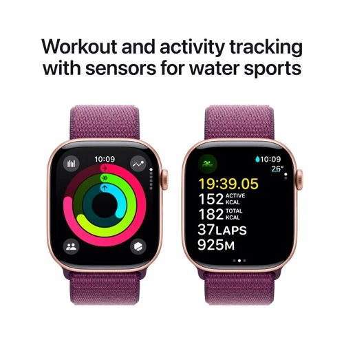 Apple Watch Series 10 46mm GPS Rose Gold Aluminium Case with Plum Sport Loop (MWWV3QH/A) UA: Встроенная память 64 ГБ