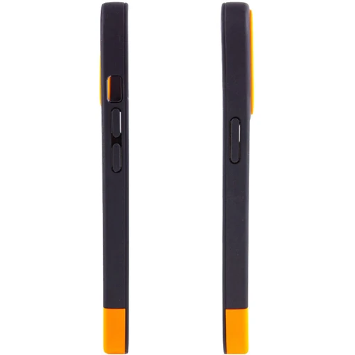Чехол для iPhone Mobile Case TPU+PC Bichromatic Black / Orange for iPhone 12 / 12 Pro: Цвет черный