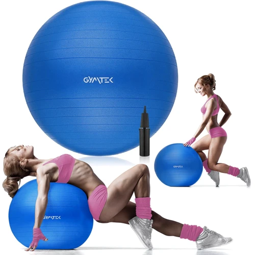 М'яч для фітнесу Gymtek 65 см синій + насос: Діаметр, см 65