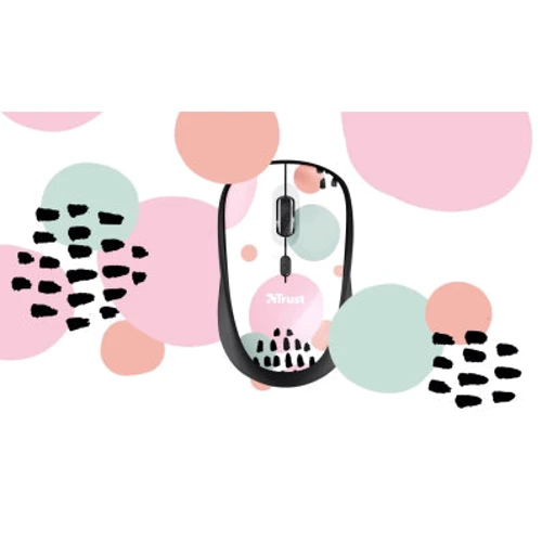 Мишка Trust YVI Wireless Pink Circles (24441): інтерфейс підключення Wireless (радио интерфейс)