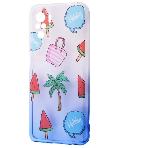 

Wave Sweet & Acid Case White/Blue/Palm for Xiaomi Redmi Note 10/Note 10S