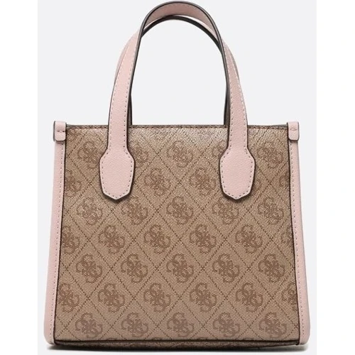 Жіноча сумка тоут GUESS SILVANA 2 CMPRTMNT MINI TOTE світло-коричнева (HWSN8665770-LLR): Матеріал Искусственная кожа