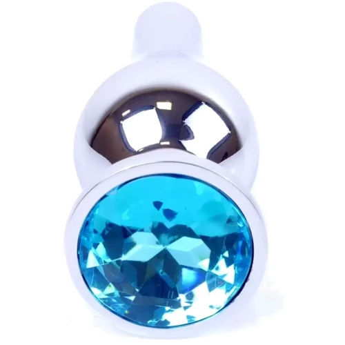 Анальная пробка BOSS of TOYS Boss Series - Jewellery Silver BUTT PLUG Light Blue (BS6400076)
