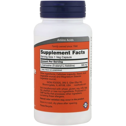 NOW Foods Acetyl-L-Carnitine 500 mg Veg Capsules 50 caps: Тип L Карнитин