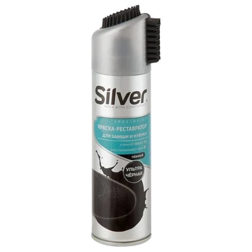 Краска-реставратор Silver для нубука замши 250 мл Черный (8690757005926)