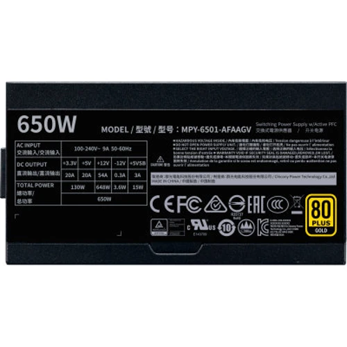 Блок живлення Cooler Master V650 GOLD (MPY-6501-AFAAGV): Модульні (знімні) кабелю Full