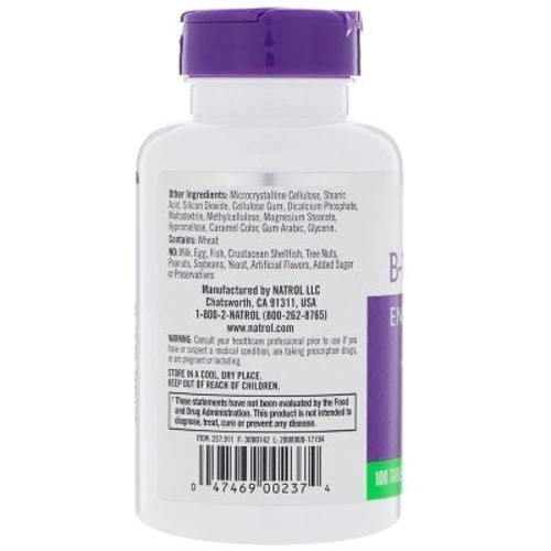 Natrol B-100 Complex 100 Tabs Комплекс В-100: Форма выпуска Таблетки