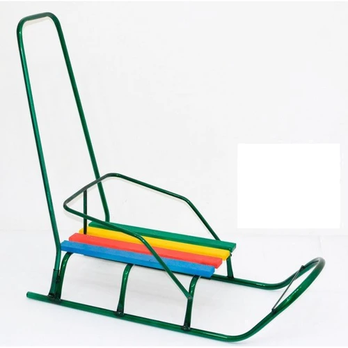 Санки Классик круглые полозья зеленые с ручкой (22632): Производитель Noname