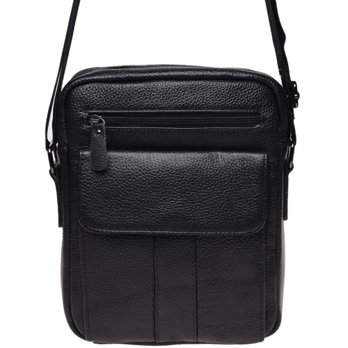 Мужская сумка планшет Borsa Leather черная (K18154-black)