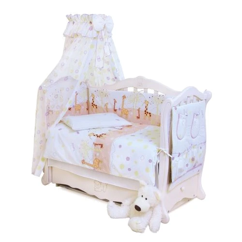 Постельный комплект 8 эл. Twins Standard Basic 4050-CB-024, Жирафки, бежевый: Тип постельный комплект
