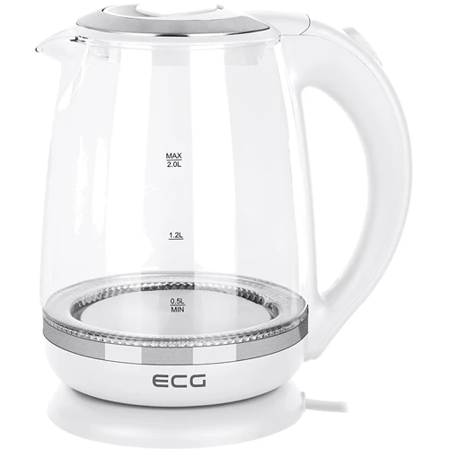 Электрочайник ECG RK 2020 White Glass: Объем, л 2