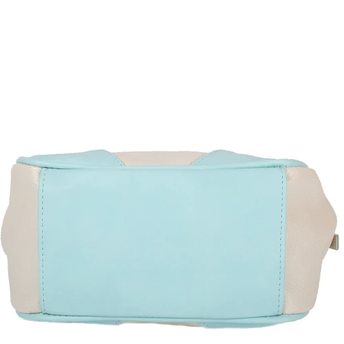 Женская сумка саквояж Laskara голубая (LK-10247-beige-blue): Тип ручки Короткая ручка, С двумя ручками
