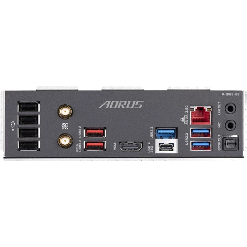 GIGABYTE Z790 AORUS ELITE AX DDR4: Разъемы на задней панели USB Type-C, USB 3.2 Gen 2, USB 3.2 Gen 1, USB 2.0, Ethernet RJ-45, HDMI