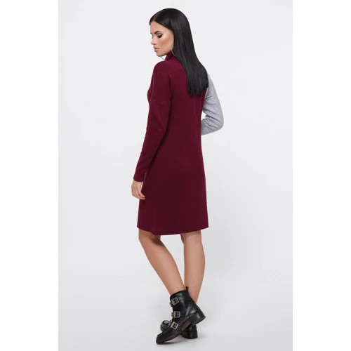 Платье FashionUp PL-1810B 44 бордовое повседневное до середины бедра: Состав Акрил, Нейлон, Полиэстер