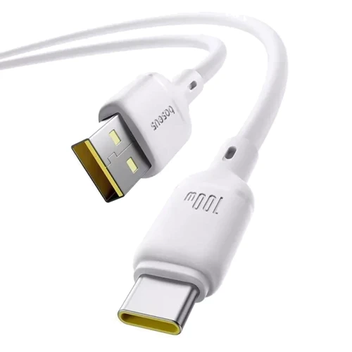 Кабель Baseus USB Cable to USB-C Silky Series 100W 1m White (P10377703213-00): Длина 1 м