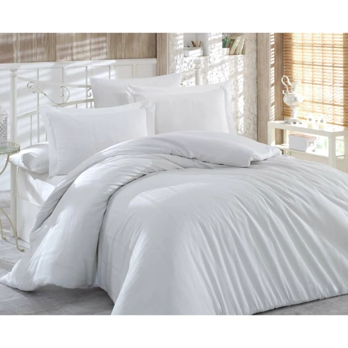 Комплект постільної білизни HOBBY Exclusive Sateen Diamond Stripe сімейний кремовий (28897_сім.)