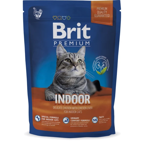 Сухой корм для взрослых кошек с курицей Brit Premium Adult Indoor 1.5 кг (8595602513246)