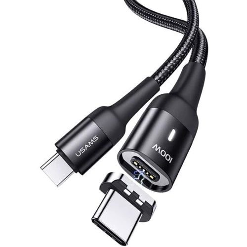 Кабель Usams Cable USB-C to USB-C Fast Charge Magnetic PD 100W 1.5m Black (US-SJ466): Тип USB-C - USB-C