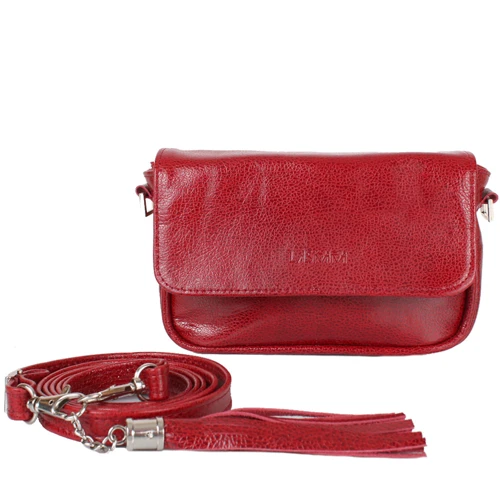 Женская сумка кросс боди Laskara красная (LK-DD225-red-fish): Фактура Матовая, Зернистая
