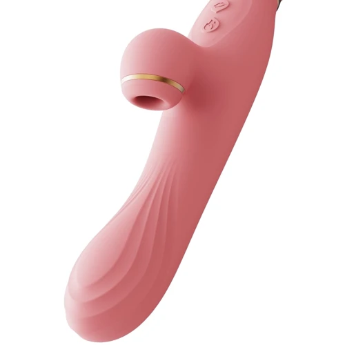 Вибратор с подогревом и вакуумной стимуляцией клитора Zalo - ROSE Vibrator Strawberry Pink