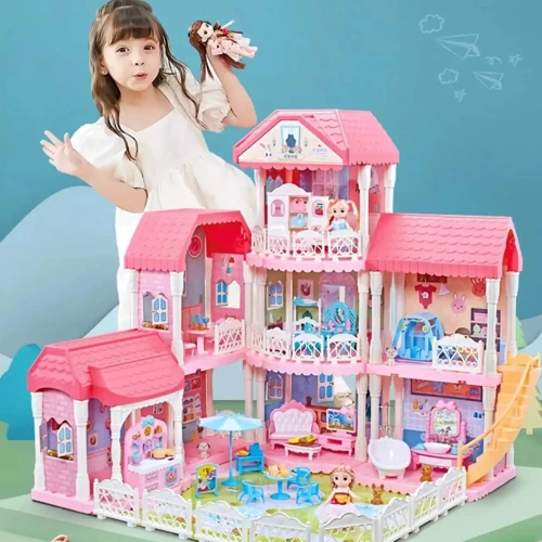 Кукольный домик Fairy care 2 куклы, мебель, посуда, аксессуары (7003)