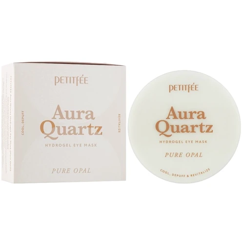 Petitfee Гидрогелевые патчи для глаз с протеинами жемчуга и пудрой опала Aura Quartz Hydrogel Eye Mask Pure Opal 40шт.