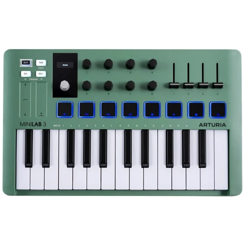 MIDI-клавіатура Arturia MiniLab 3 Mint Edition + Arturia Analog Lab V: Механика Полувзвешенная