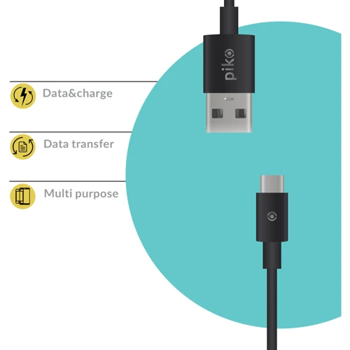 Кабель Piko USB Cable USB-C 20cm Black (CB-UT10): Длина 0.2 м