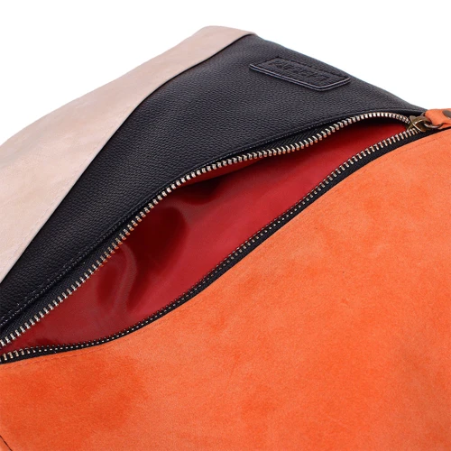 Женская сумка-мешок Laskara разноцветная (LK10205-black-orange): Тип Сумки