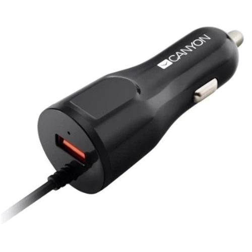 Зарядний пристрій Canyon Car Charger USB C-033 Lightning Black (CNE-CCA033B)