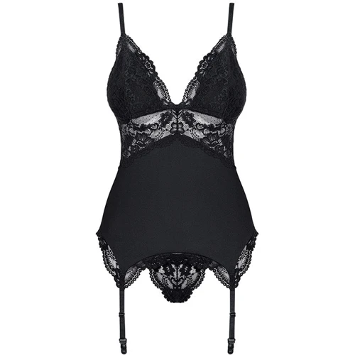 Эротический корсет с подвязками Obsessive 810-COR-1, S/M