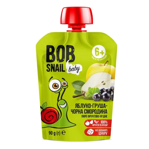 Пюре Bob Snail Яблоко Груша Черная Смородина 90 г