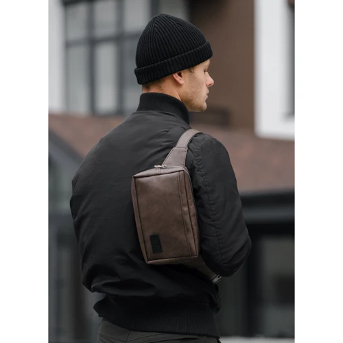 Мужская поясная сумка Sambag Harvi коричневая (88213061): Пол Мужской
