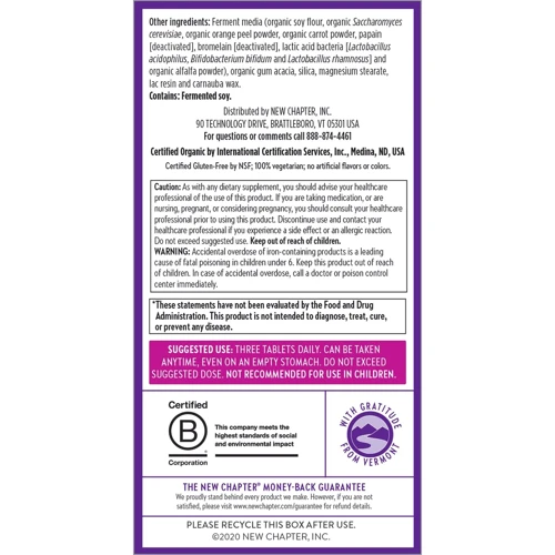 New Chapter Perfect Postnatal MultiVitamin 192 Tabs Мультивитаминный комплекс постнатальный: Форма выпуска Таблетки