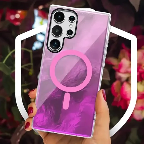 Чехол для телефонов Epik TPU Case Shiny Mountain MagFit Pink for Samsung S938 Galaxy S25 Ultra